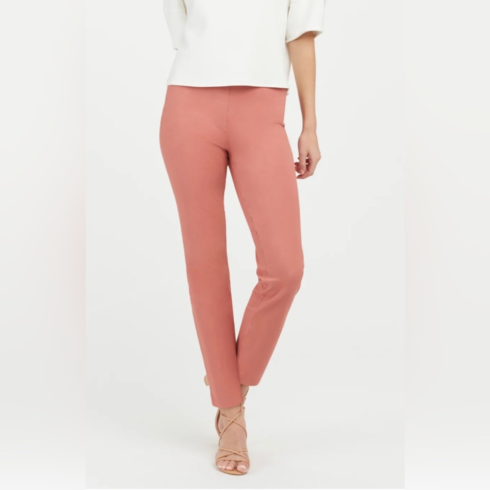 Spanx On-the-Go Ankle Slim Straight Pant. terracotta color size Large NWT